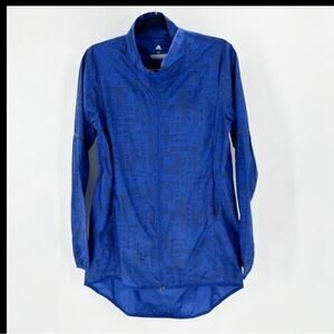 adidas Tokyo Print Running Jacket blue black longline adjustable size S